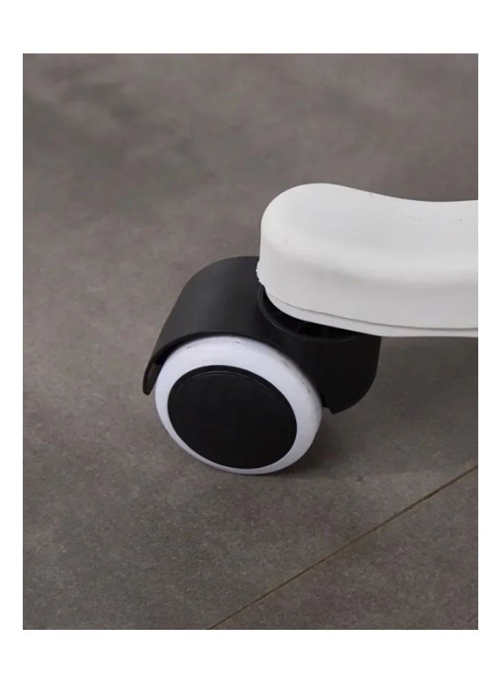 keke Computer Chair [Upgraded with Footrest] Gray Back White Cushion + Thickened Nylon Feet - Image 3