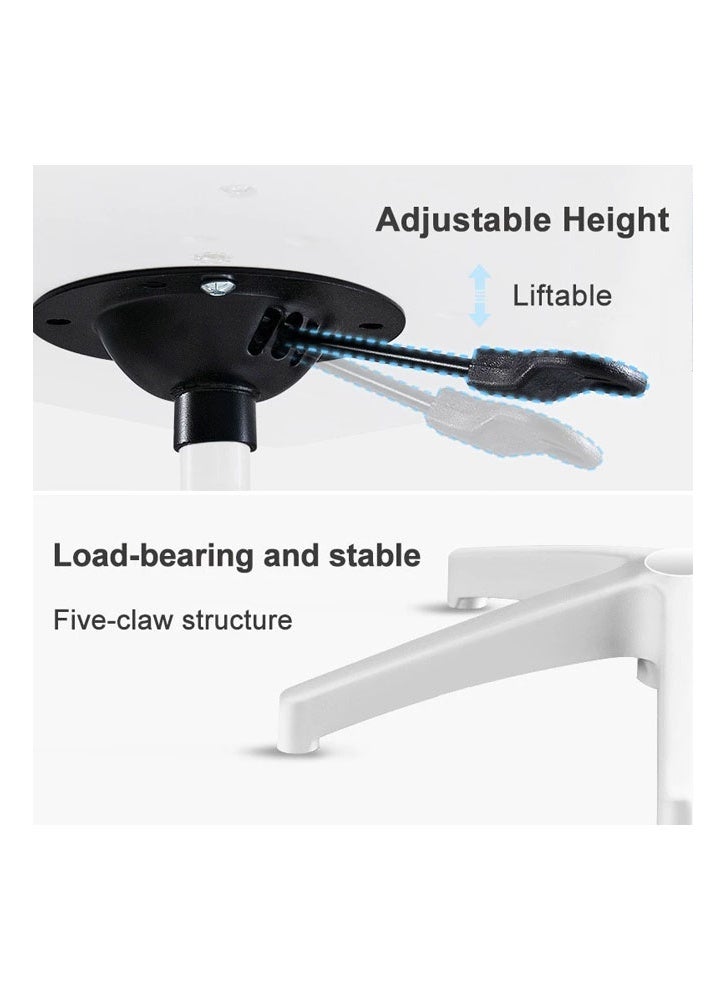 keke Computer Chair [Upgraded with Footrest] Gray Back White Cushion + Thickened Nylon Feet - Image 5