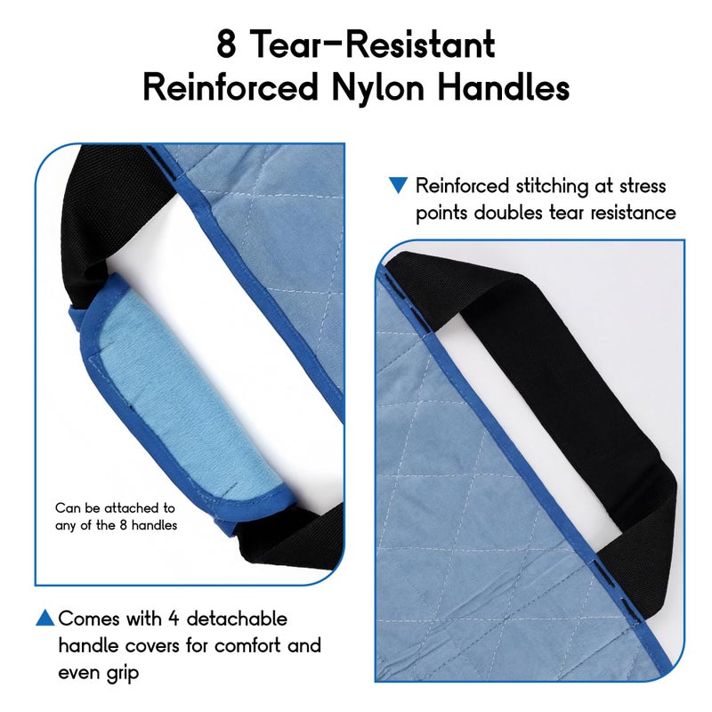 CoolShields Positioning Bed Pad with 8 Reinforced Handles, 34" x 52" Washable Waterproof Transfer & Sliding Sheet for Moving, Turning & Lifting Patients, Elderly, Bedridden & Incontinence Care - Image 4