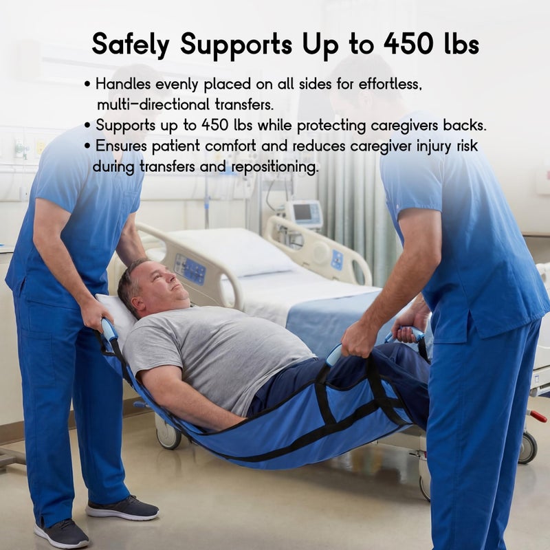 CoolShields Positioning Bed Pad with 8 Reinforced Handles, 34" x 52" Washable Waterproof Transfer & Sliding Sheet for Moving, Turning & Lifting Patients, Elderly, Bedridden & Incontinence Care - Image 3