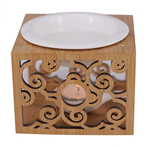 Singeek Ceramic Essential Oil Burner Diffuser,Hollowing Floral Tea Light Holder Aromatherapy Oil Warmer, Holiday Home Decoration Valentine (Auspicious Cloud) - Image 4
