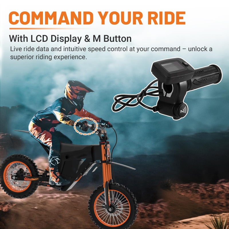 Dilomber Upgraded NFC-Bike Throttle and Left Side Grips Fits for Tuttio Soleil01 Electric Dirt Bike Only New Version Keyless w/LCD Display M Button NFC Unlocking - Image 5