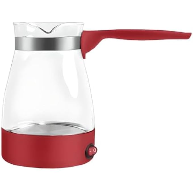FITTO Portable Electric Tea  Coffee Maker Turkish Coffee Pot  Electric Glass Kettle MultiPurpose 17Oz Easy To Use  Clean - Image 1