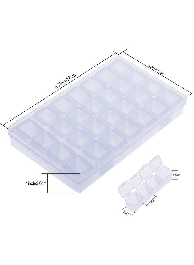 Styxon صندوق تخزين ستاكسون 28 شبكة منظم حاوية خرز شفافة، صندوق تطريز الماس سيمور، صندوق تخزين ملحقات الرسم بالماس، حاوية مجوهرات شفافة، صندوق ملحقات فن الأظافر - Image 2