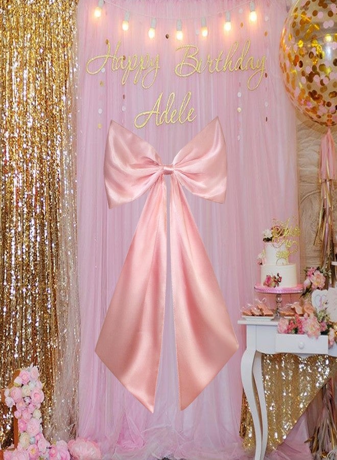 UUBEMM 24x36 Inch Large Bow Decor,Giant Satin Bow for Room Wall Decor, Coquette Birthday Party, Wedding Christmas (Lotus Pink - Image 5