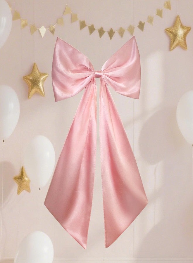 UUBEMM 24x36 Inch Large Bow Decor,Giant Satin Bow for Room Wall Decor, Coquette Birthday Party, Wedding Christmas (Lotus Pink - Image 1