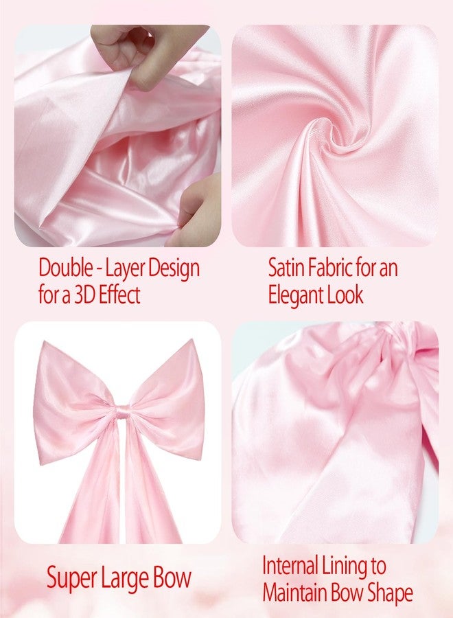 UUBEMM 24x36 Inch Large Bow Decor,Giant Satin Bow for Room Wall Decor, Coquette Birthday Party, Wedding Christmas (Lotus Pink - Image 3