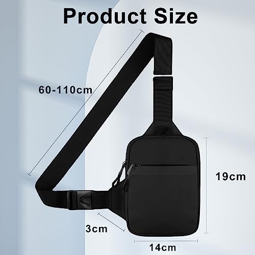 flintronic Sling Bag, Waterproof Chest Bag for Men and Women, Mini Breathable Crossbody Shoulder Bag with Zipper, Lightweight Shoulder Backpack for Travel Hiking Cycling Camping Outdoor Sports - Image 4
