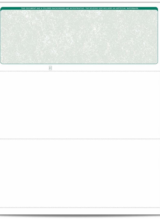 VersaCheck Secure Form #1000 - Blank Business Voucher on Top - Green Classic - 500 Sheets - Image 2