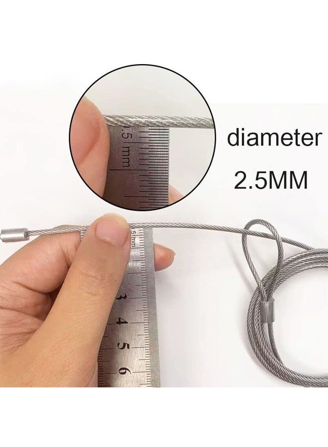 Ovener 16.5Ft Security Safety Cable Luggage Lock Safety Cable Wire with Braided Steel Coated Double Loop - Image 4
