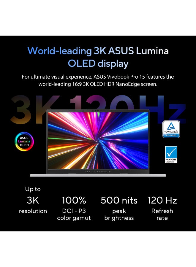 ASUS Vivobook Pro Laptop With 15.6-Inch Full HD Display,Intel Core Ultra 9 285H Processor/24GB RAM/1TB SSD/Nvidia RTX 4050 Graphics/Windows 11 Home English Gray - Image 3