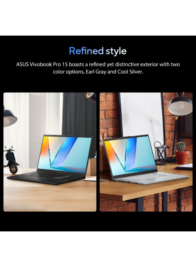ASUS Vivobook Pro Laptop With 15.6-Inch Full HD Display,Intel Core Ultra 9 285H Processor/24GB RAM/1TB SSD/Nvidia RTX 4050 Graphics/Windows 11 Home English Gray - Image 2