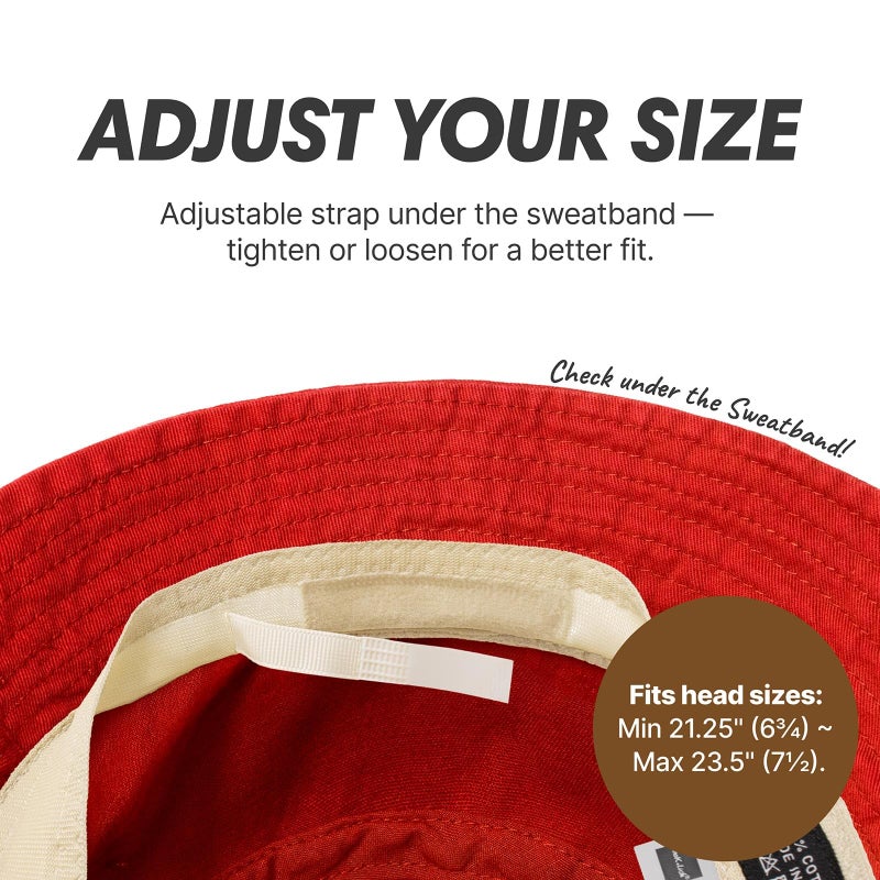CHOK.LIDS Hot Summer Bucket Hat - Trendy Cotton Sun Hat for Beach, Golf, Fishing - Fun Outdoor Vacation Boonie for Men and Women (Red) - Image 2