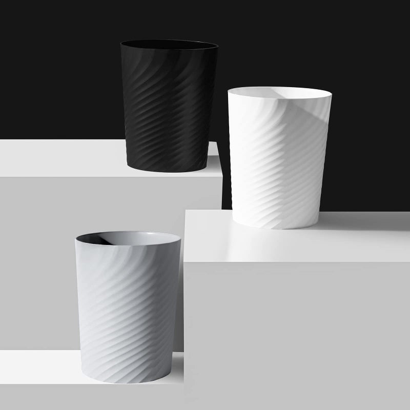 UUJOLY Plastic Small Trash Can Wastebasket, Garbage Container Basket for Bathrooms, Laundry Room, Kitchens, Offices, Kids Rooms, Dorms, (Black, 1.8 Gallon) - Image 4
