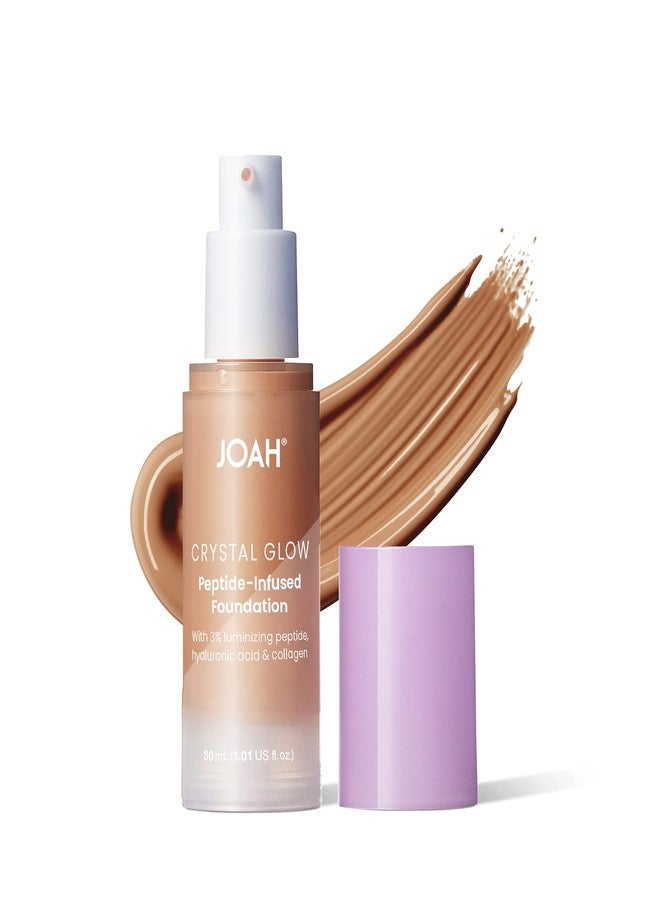 جواه كريم أساس JOAH Crystal Glow الغني بالببتيدات، مكياج كوري متعدد الاستخدامات 2 في 1، يجمع بين برايمر لتنعيم البشرة، ومُضيء، ومرطب، وواقي للبشرة للحصول على لمسة نهائية خالية من العيوب، 30 مل، لون تان دافئ - Image 1