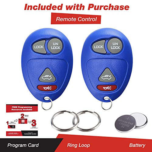 KeylessOption Keyless Entry Remote Control Car Key Fob Replacement for L2C0007T -Blue (Pack of 2) - Image 2