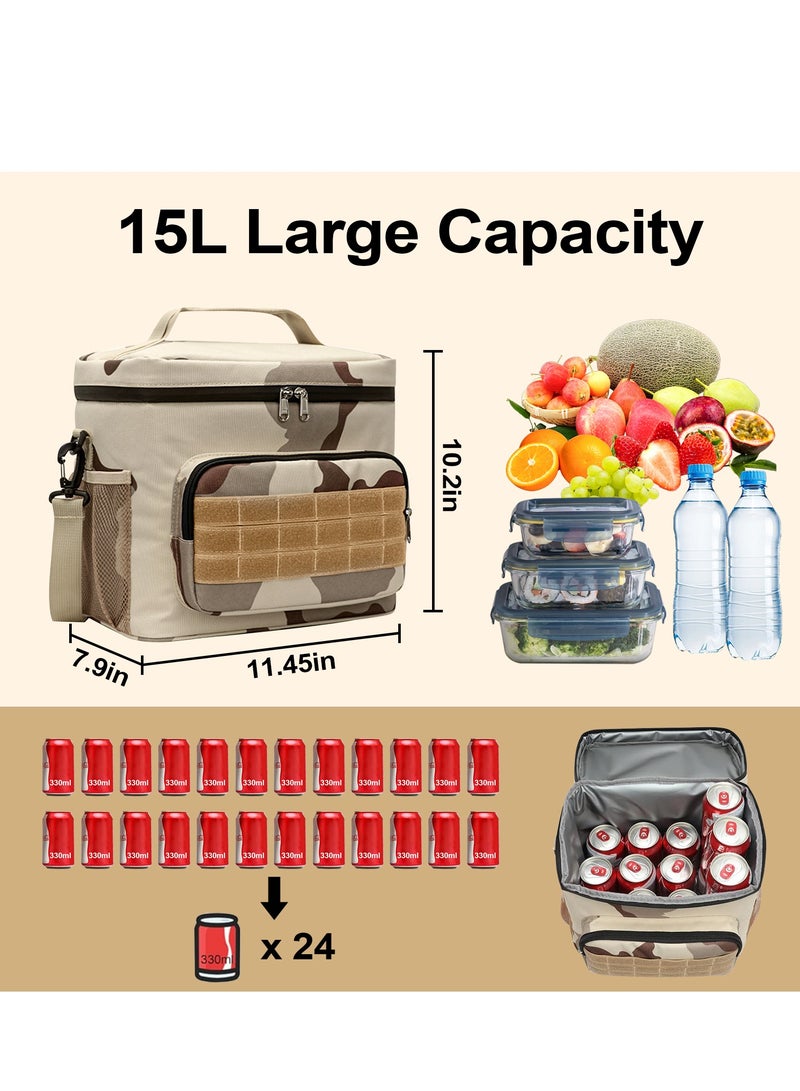 Ara Luxury Tactical Cooler Bag Outdoor, Insulated Reusable Lunch Bag for Adult, Portable Cooler Box for Tracel, Camping, Beach  - Image 3