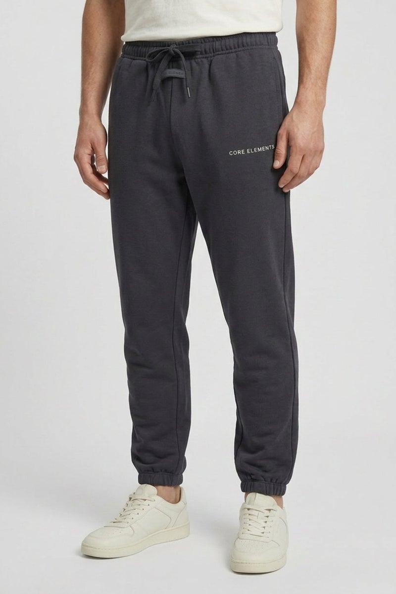 Core Elements Men Regular Fit Embroidered Logo Jogger Pants, Grey - Image 1