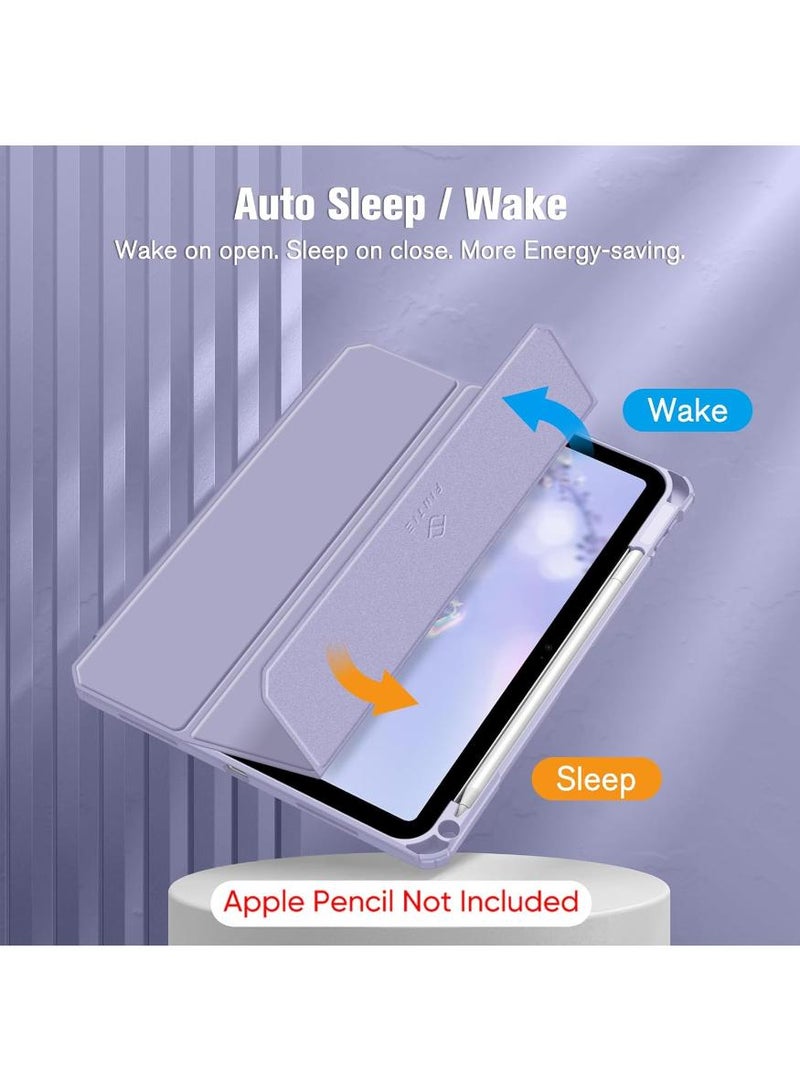 فوميمو غطاء للآيباد (A16) الجيل 11 بوصة (2025)، آيباد الجيل العاشر 10.9 بوصة (2022) - غطاء مقاوم للصدمات مع غلاف خلفي شفاف شفاف وحامل قلم رصاص، أرجواني أرجواني - Image 4