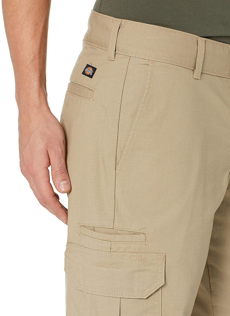 Dickies mens Ripstop Cargo Regular Straight Fit Work Utility Pants, Rinsed Desert Sand, 36W x 34L US - Image 3