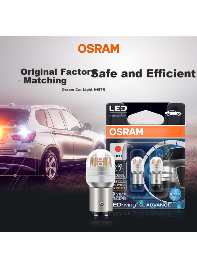 OSRAM P21/5W Led Brake Light Reverse Light Turn Signal Light Auxiliary Light Dual Filament Red Light 12V 2W/0.2W Pack Of 2 - Image 2