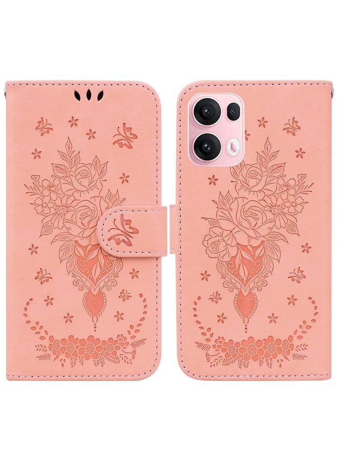 S-TOP Case For OPPO Reno13 Pro Global Butterfly Rose Embossed Leather Phone Case - Image 1