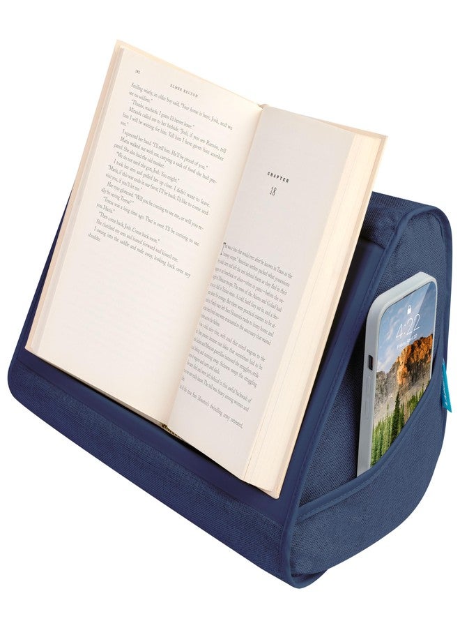 LAPGEAR Book Pillow - Lap Reading Cushion with Built-in Book Stand - Fits 6x9 Books & Similar Sizes - Denim Blue - Style No. 33203 - Image 1