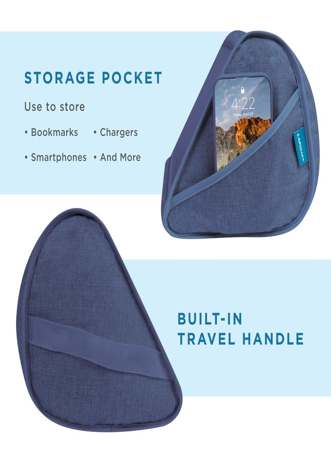 LAPGEAR Book Pillow - Lap Reading Cushion with Built-in Book Stand - Fits 6x9 Books & Similar Sizes - Denim Blue - Style No. 33203 - Image 4