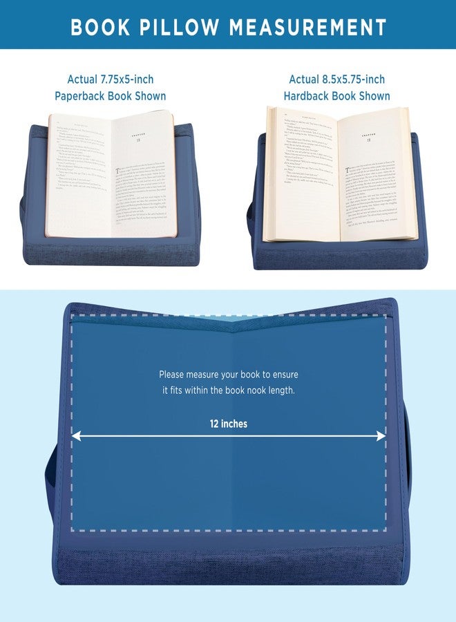 LAPGEAR Book Pillow - Lap Reading Cushion with Built-in Book Stand - Fits 6x9 Books & Similar Sizes - Denim Blue - Style No. 33203 - Image 3