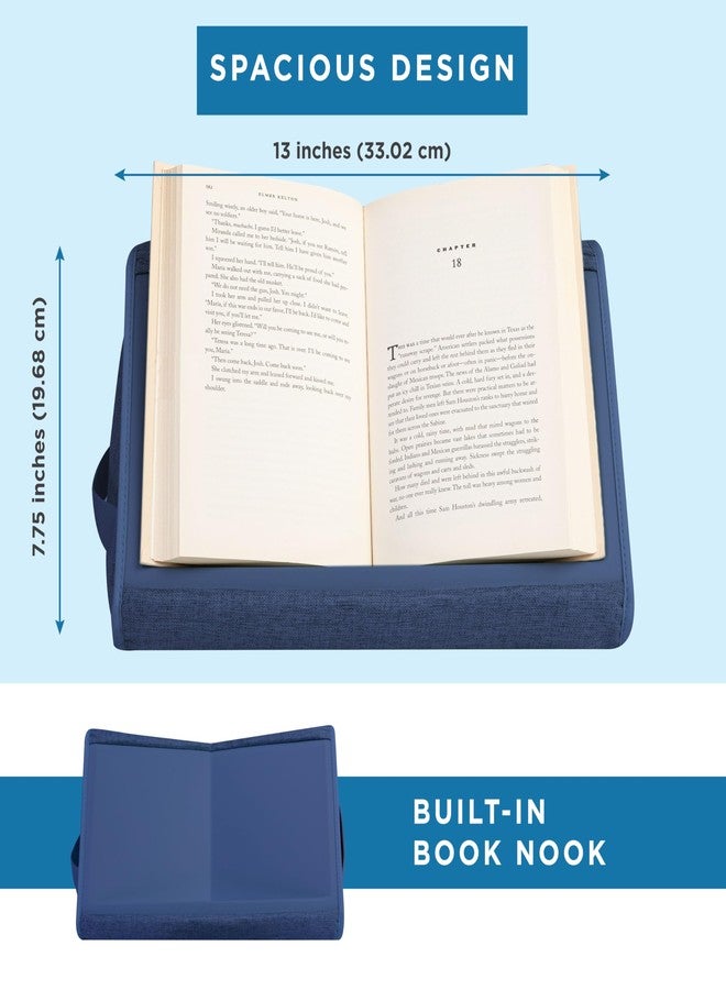 LAPGEAR Book Pillow - Lap Reading Cushion with Built-in Book Stand - Fits 6x9 Books & Similar Sizes - Denim Blue - Style No. 33203 - Image 5