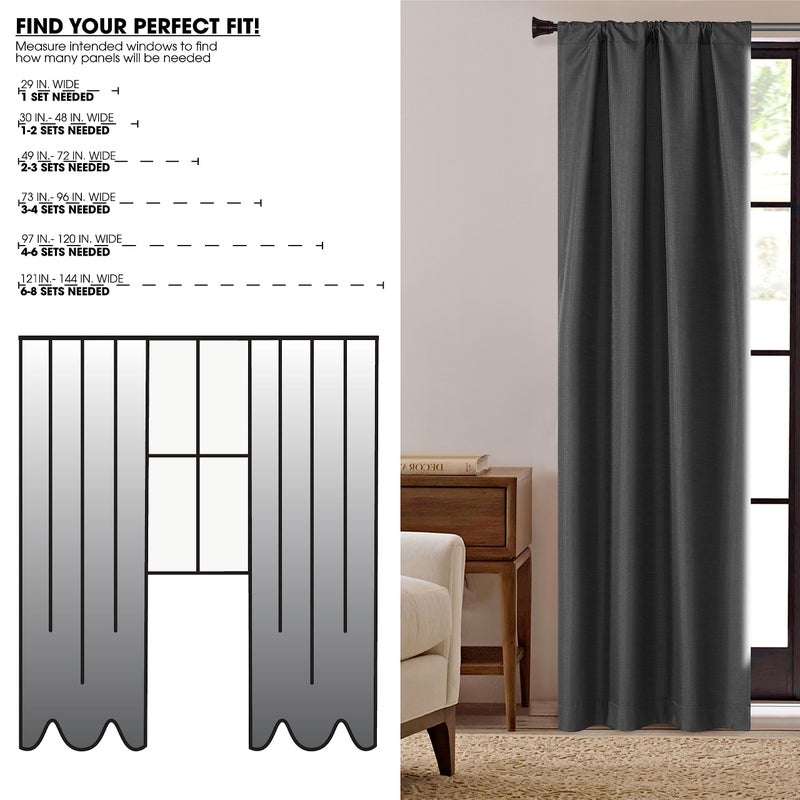 Dearfoams Energy Efficient Total Blackout Curtain Window Panel Set of 2  37"" x 84"" Black - Image 5