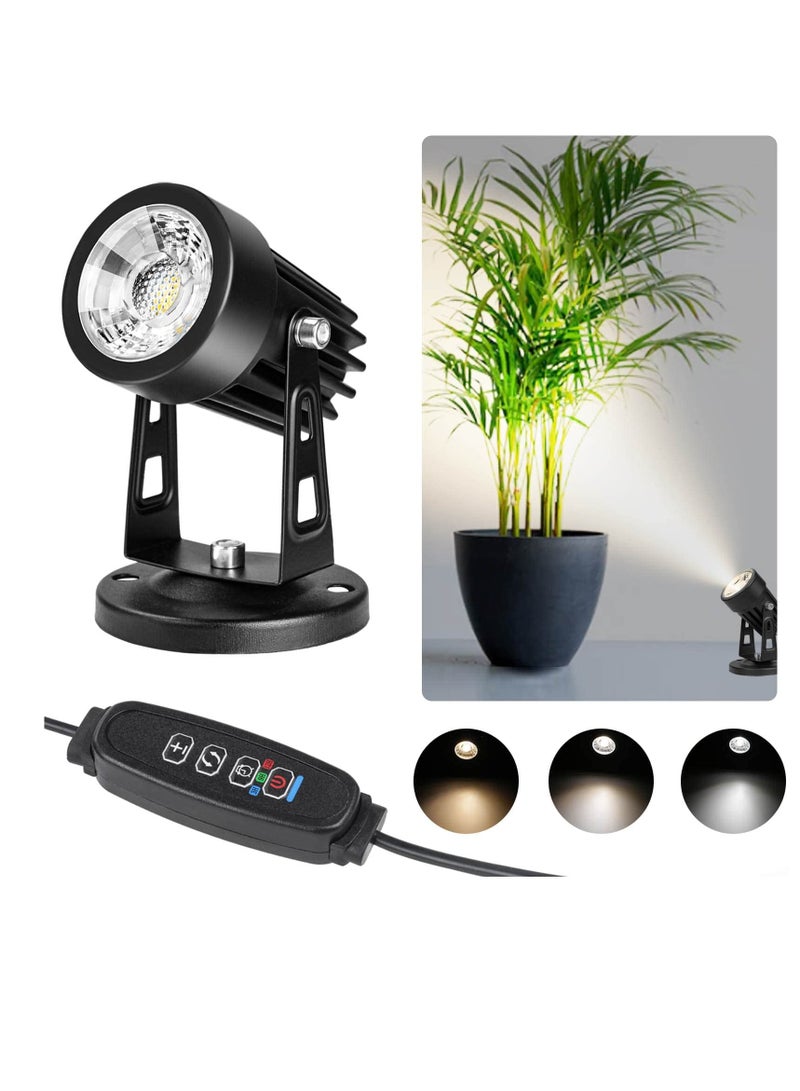 SYOSI Dimmable LED Spot Lights Indoor Uplighting 3W USB Powered Floor Spot Lights Uplights Indoor Accent Light for Plants with 3 Color Lighting Modes and Auto On Off Timer Function 3h 6h 9h Black - Image 1