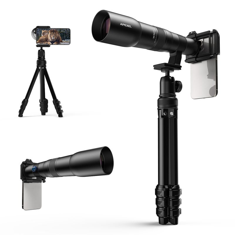Telephoto Lens 50X Zoom HD Optical Glass Aluminium Alloy - Adjustable Focus Portable Monocular for Wildlife Watching Birdwatching Moonwatching Sports Events Travel Photography Smartphone Users - Image 3