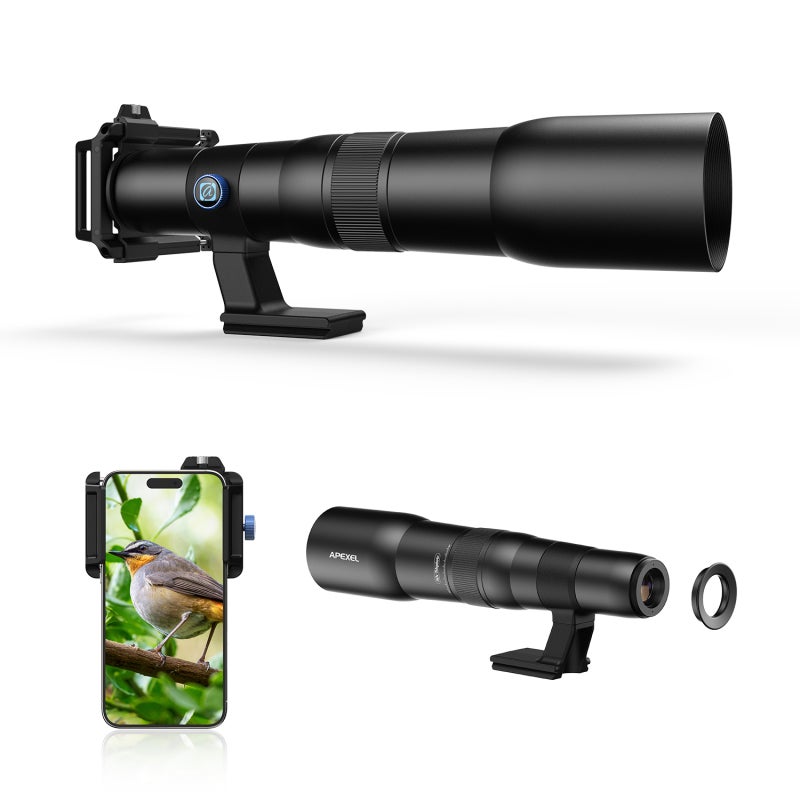 Telephoto Lens 50X Zoom HD Optical Glass Aluminium Alloy - Adjustable Focus Portable Monocular for Wildlife Watching Birdwatching Moonwatching Sports Events Travel Photography Smartphone Users - Image 4
