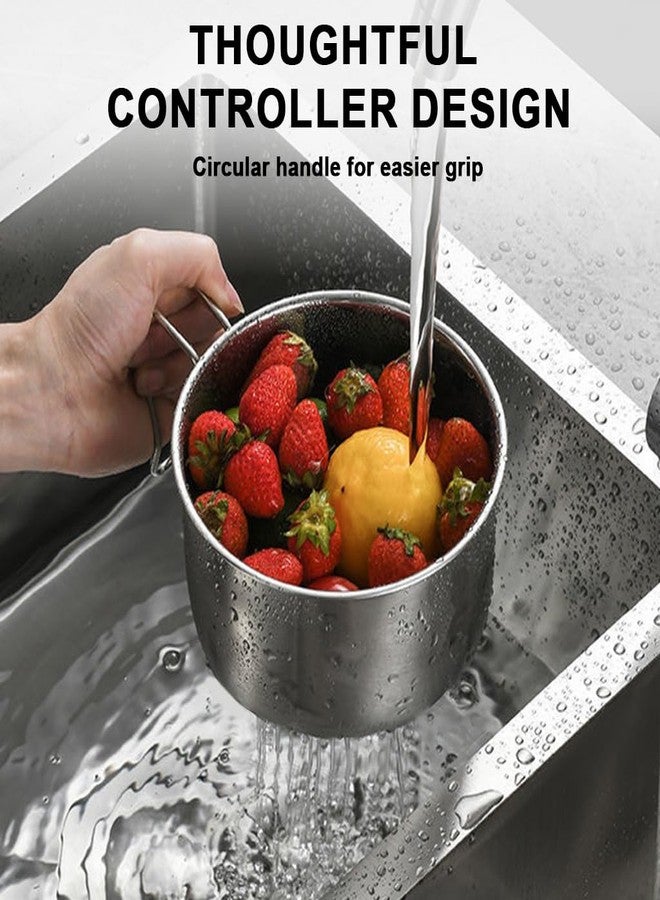 Supvox® Sink Drainer, Sink Strainer Steel Sieve Hanging Drainer Basket with Handle, 15 cm Diameter Stainless Steel Strainer for Washing Fruits, Vegetables and Draining Food Residue - Image 5