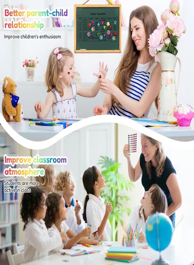 Germiwipe 1,620 Holographic Stickers for Kids' Rewards: Glitter Small Stars, Flowers, and Hearts (0.6") for School, Classroom, Student, and Teacher Supplies, Behavior Reward Charts,DIY - Image 4