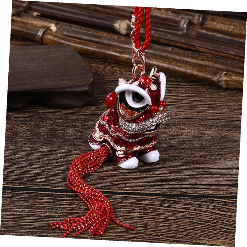 Woke Lion Keychain Pendant Multi Purpose Chic Bag Car Hanging Decor Chinese Lucky Charm for Auto Accessories Gold - Image 4