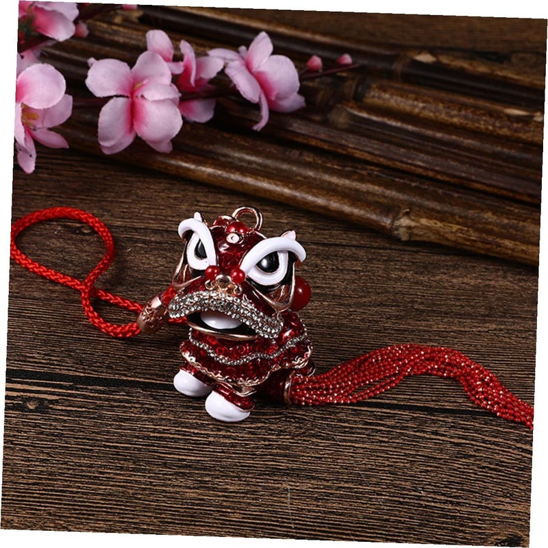 Woke Lion Keychain Pendant Multi Purpose Chic Bag Car Hanging Decor Chinese Lucky Charm for Auto Accessories Gold - Image 3