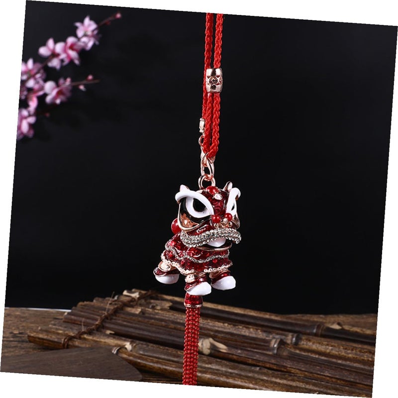 Woke Lion Keychain Pendant Multi Purpose Chic Bag Car Hanging Decor Chinese Lucky Charm for Auto Accessories Gold - Image 5