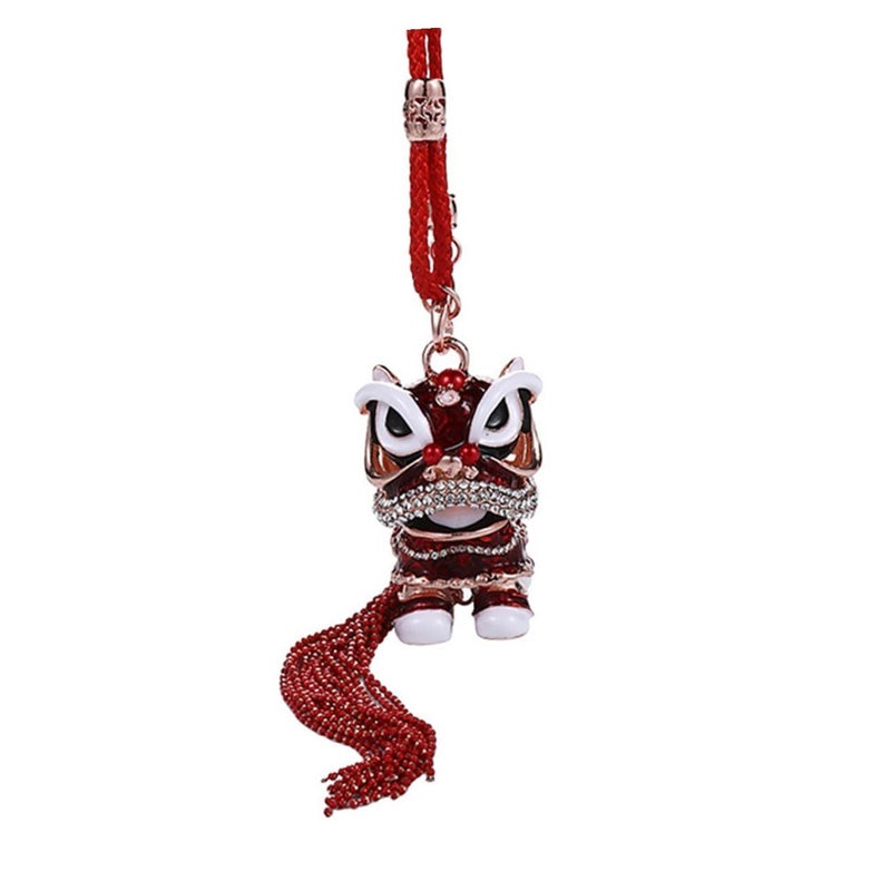 Woke Lion Keychain Pendant Multi Purpose Chic Bag Car Hanging Decor Chinese Lucky Charm for Auto Accessories Gold - Image 1