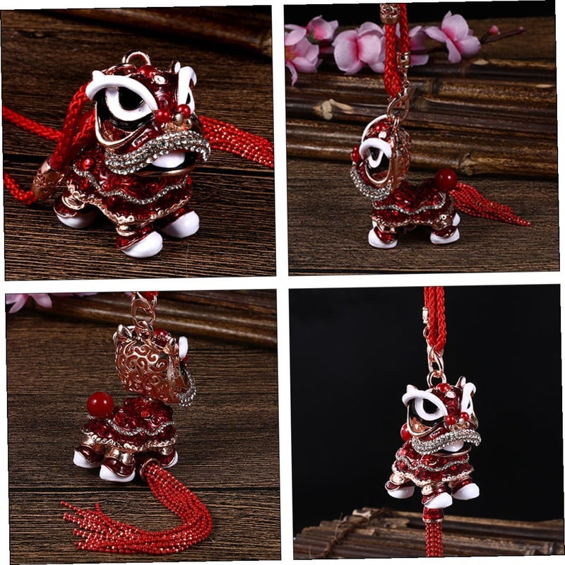 Woke Lion Keychain Pendant Multi Purpose Chic Bag Car Hanging Decor Chinese Lucky Charm for Auto Accessories Gold - Image 2