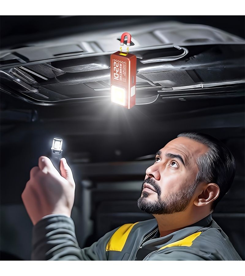 One Mini Dual Source LED Flashlight IPX4 Red Blue Flash USB C Charging Portable Emergency Light Black - Image 4