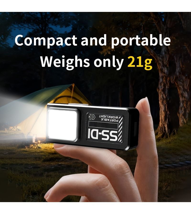 One Mini Dual Source LED Flashlight IPX4 Red Blue Flash USB C Charging Portable Emergency Light Black - Image 3