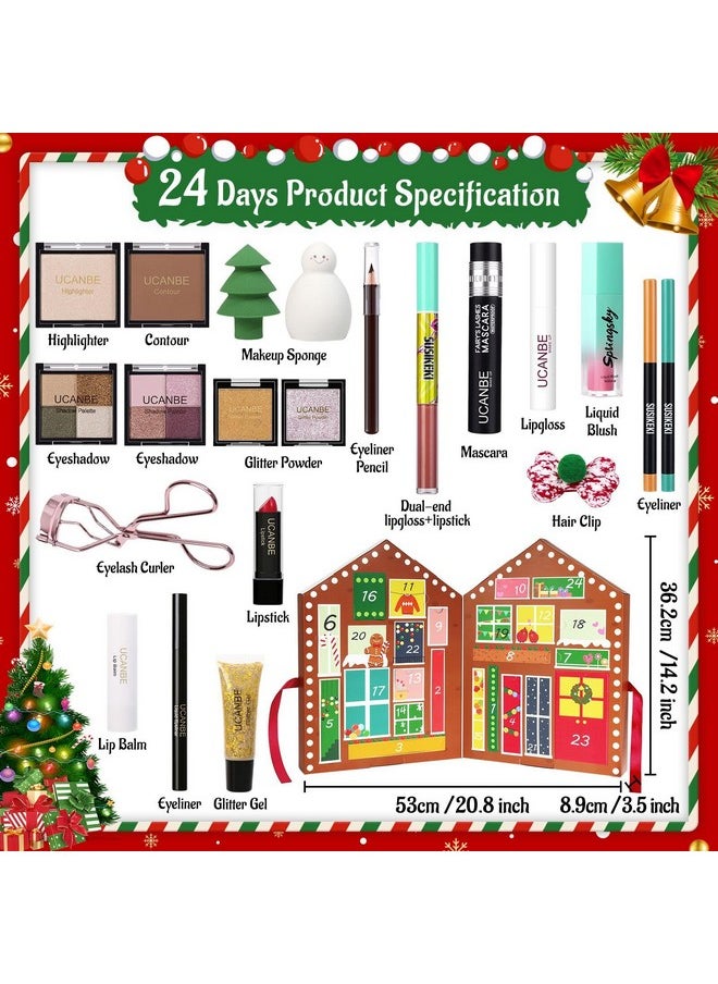 Ucanbe - Makeup Advent Calendar 2024, 24 Days Christmas Gift Makeup Sets For Women, UCANBE 2024-2025 Xmas Countdown Calendar Full Makeup Kits Beauty Makeup & Cosmetic For Teens, Girls Gift - Image 1