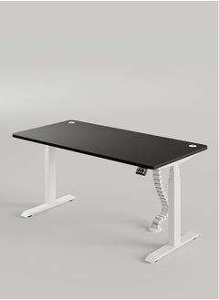 AFTERWORK Neo Max Series Electric Height Adjustable Standing Desk Gaming Table | 140x75 cm | White Frame & Black Table Top | Advanced Control | Dual Motor | Ergonomic Design  - Image 2