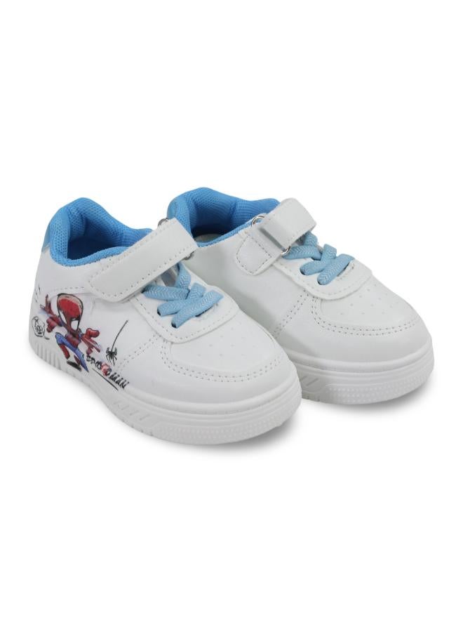 Baby Boys Leather Sneakers – Spider-Man Print - Image 1