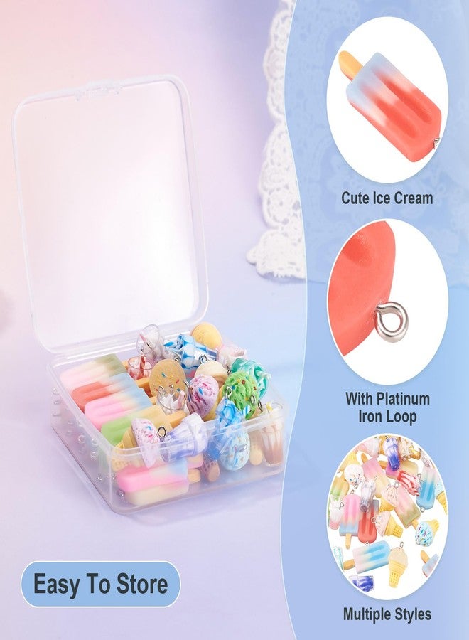 Craftdady 42pcs Ice Cream Cup Resin Charms Colorful Imitation Sweet Food Snack Pendants with Loop for Earring Necklace Keychain Jewelry Crafts Making - Image 3