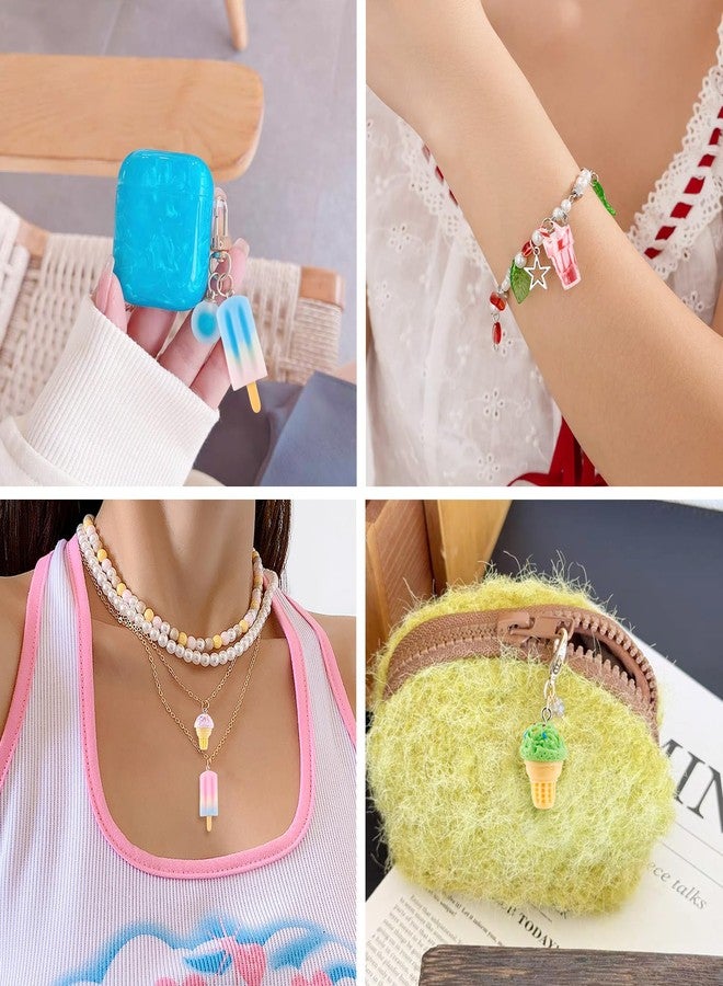 Craftdady 42pcs Ice Cream Cup Resin Charms Colorful Imitation Sweet Food Snack Pendants with Loop for Earring Necklace Keychain Jewelry Crafts Making - Image 5