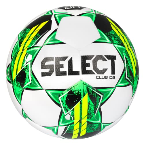 Select Club DB V22 Soccer Ball, White/Green/Yellow, Size 5 - Image 1