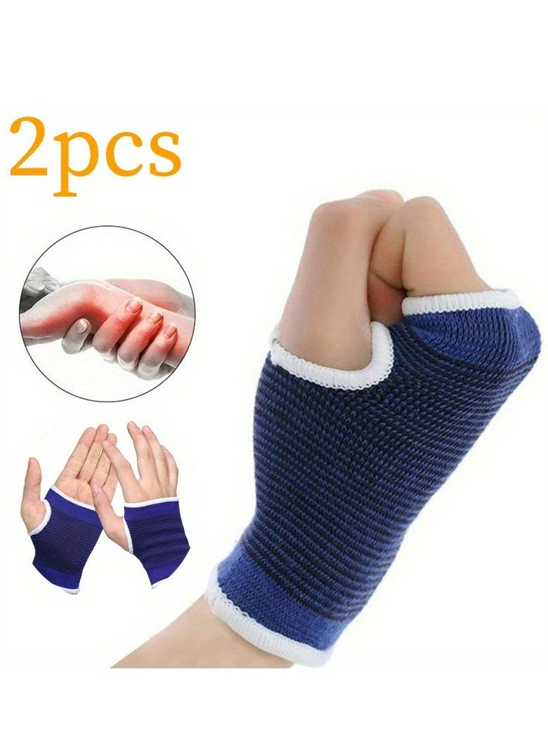 2pcs Wrist Support Hand Brace Gym Wrist Palm Protector Carpal Tunnel Tendonitis Pain Relief Sports Safety Muscle Protect Unisex - Image 1
